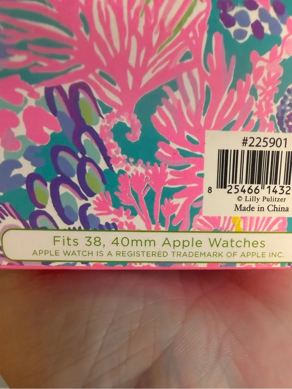 NIB Lilly Pulitzer Apple Watch Band Scrunchie Floral Multicolor Pink Teal